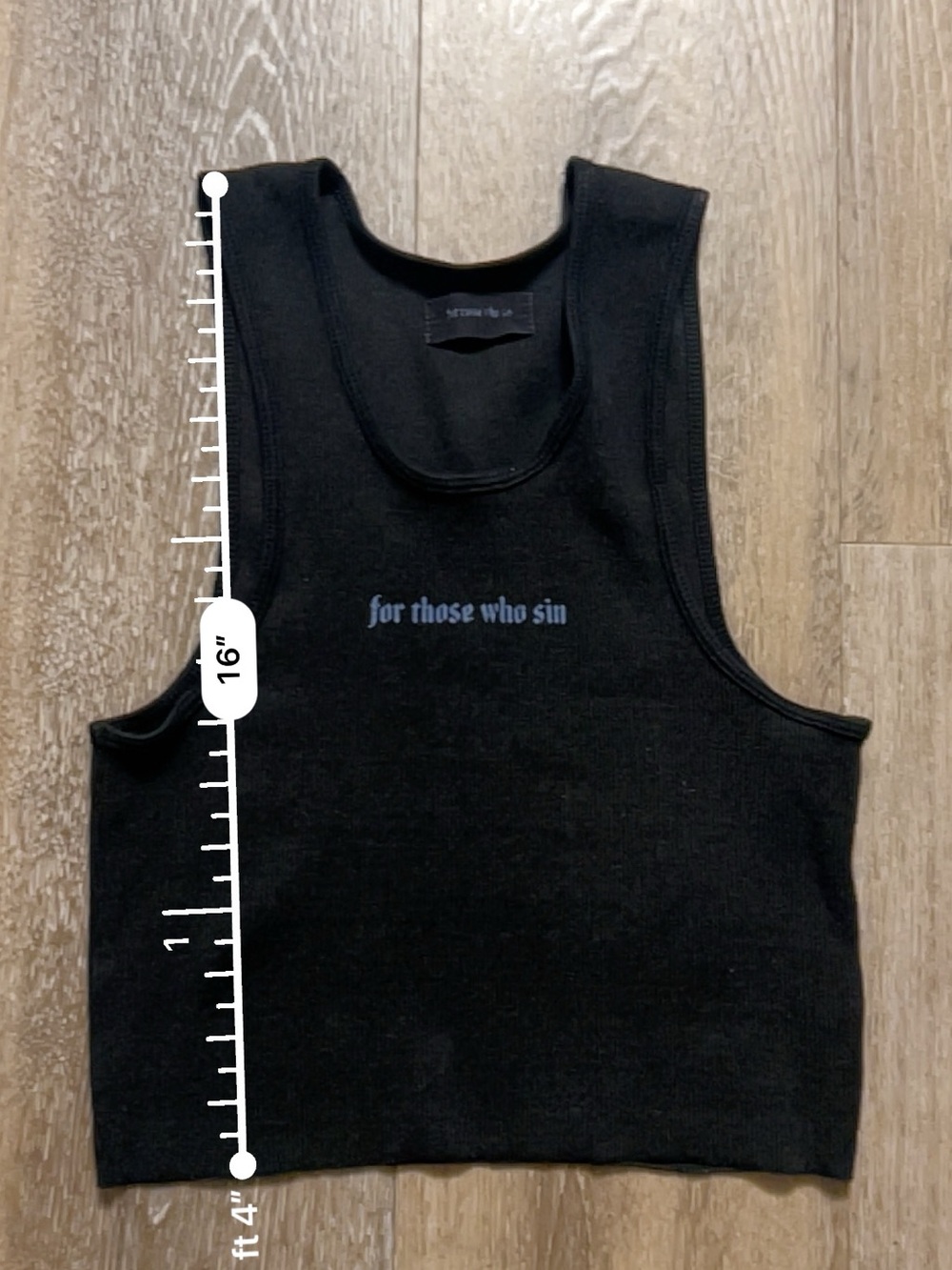 FTWS Black Ribbed Scoopneck Tank RARE - Picture 7 of 8